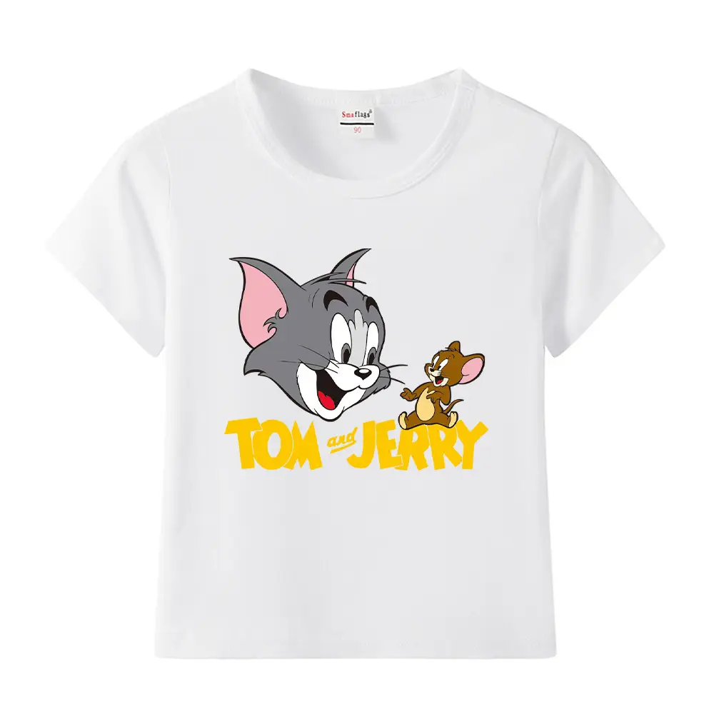 Tom and Jerry Pink Kids T-Shirt Short Sleeve Cotton