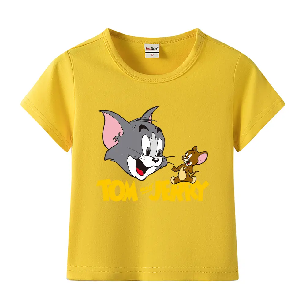 Tom and Jerry Pink Kids T-Shirt Short Sleeve Cotton