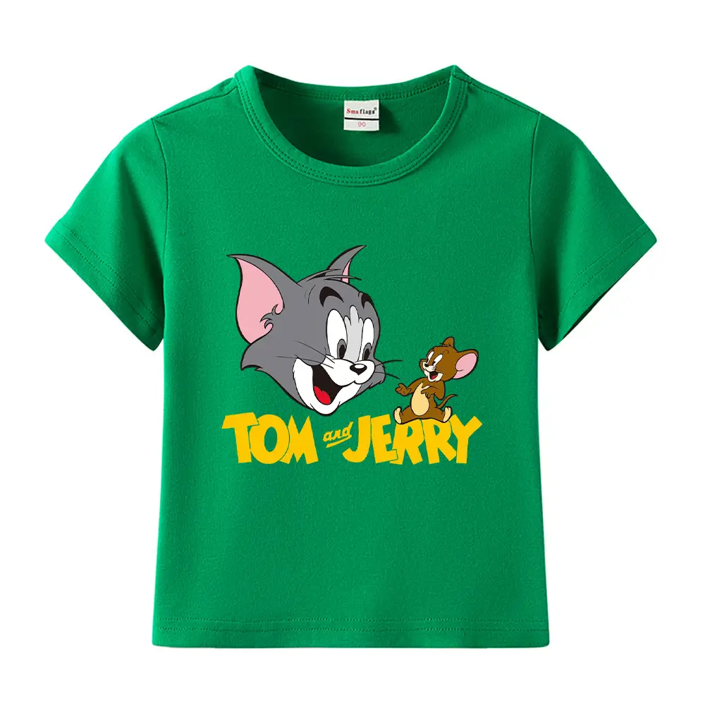 Tom and Jerry Pink Kids T-Shirt Short Sleeve Cotton