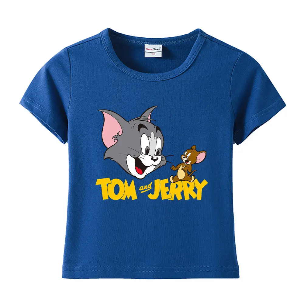 Tom and Jerry Pink Kids T-Shirt Short Sleeve Cotton