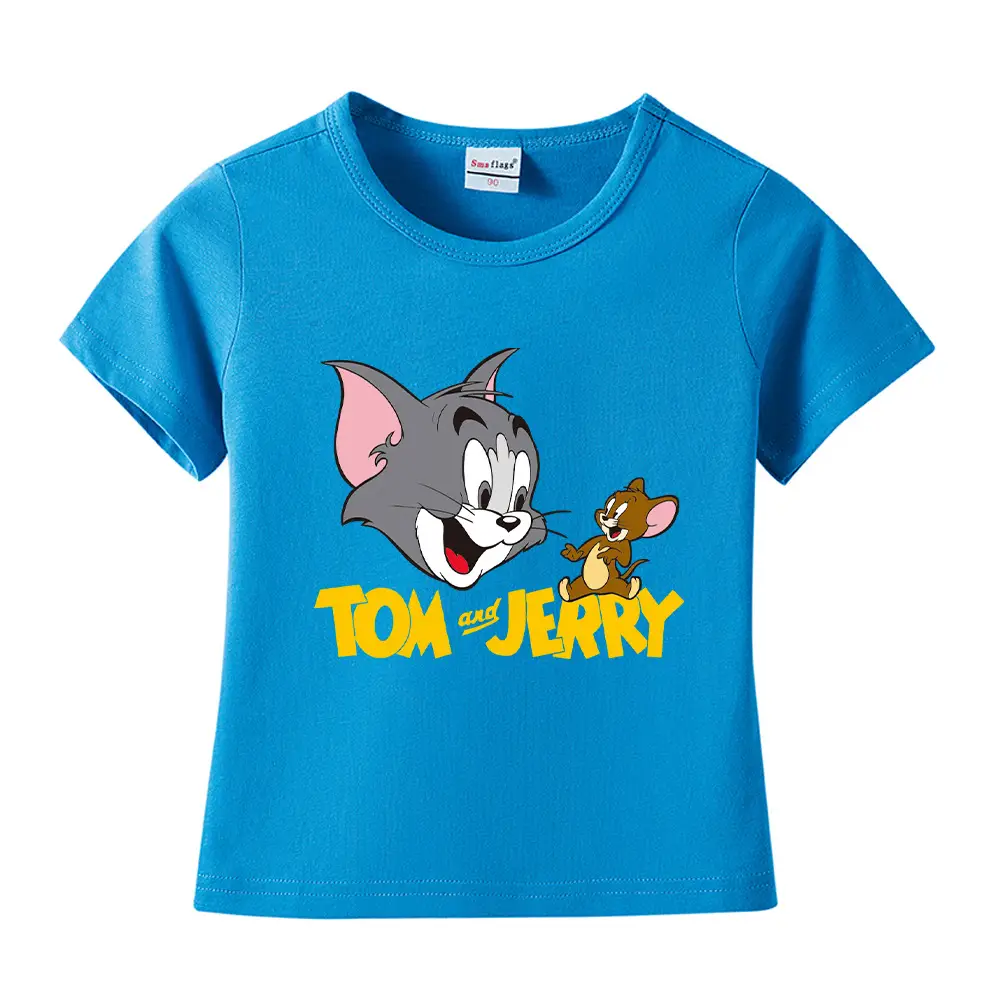 Tom and Jerry Pink Kids T-Shirt Short Sleeve Cotton