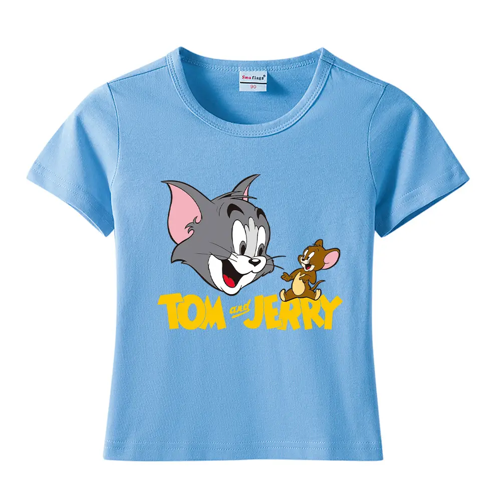 Tom and Jerry Pink Kids T-Shirt Short Sleeve Cotton