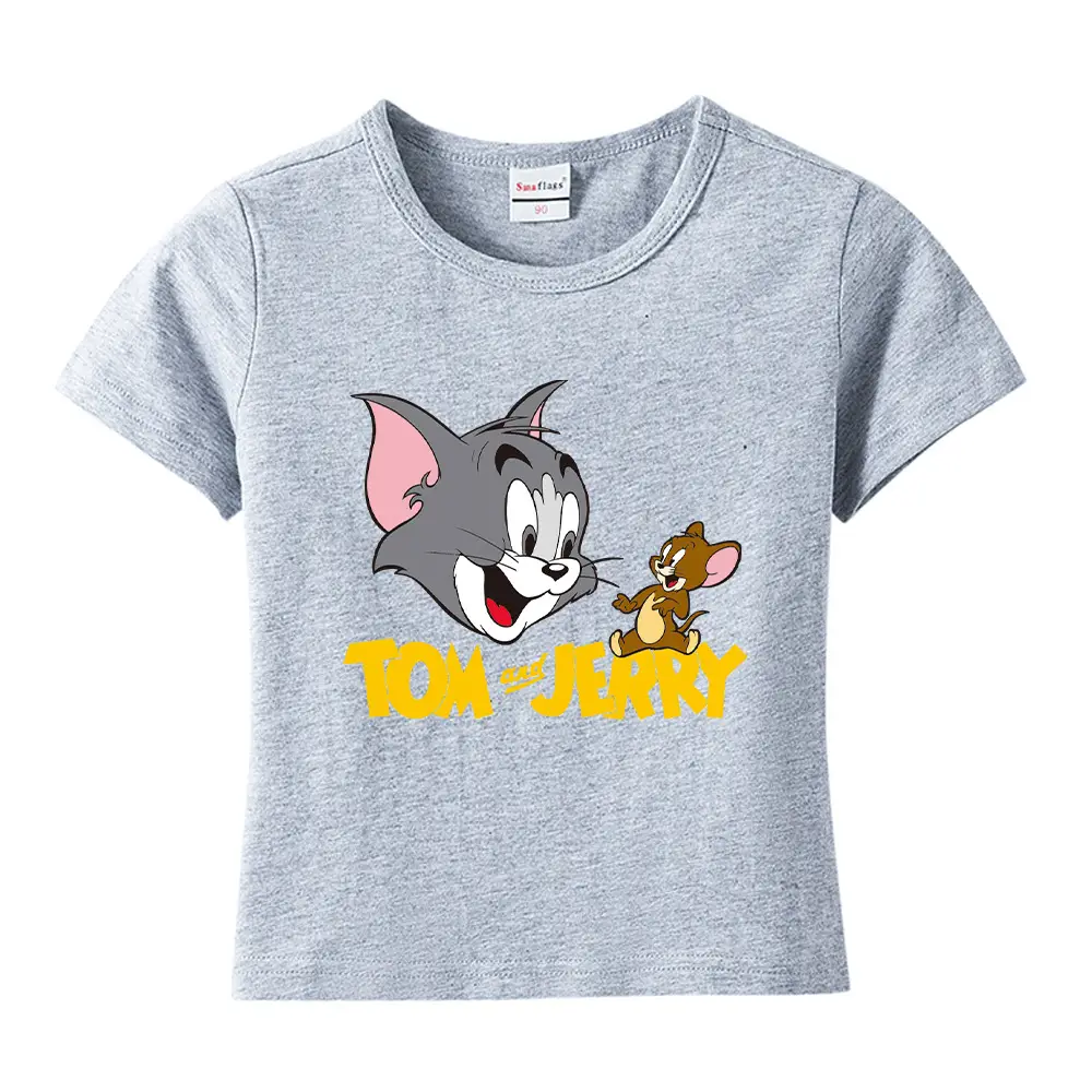 Tom and Jerry Pink Kids T-Shirt Short Sleeve Cotton