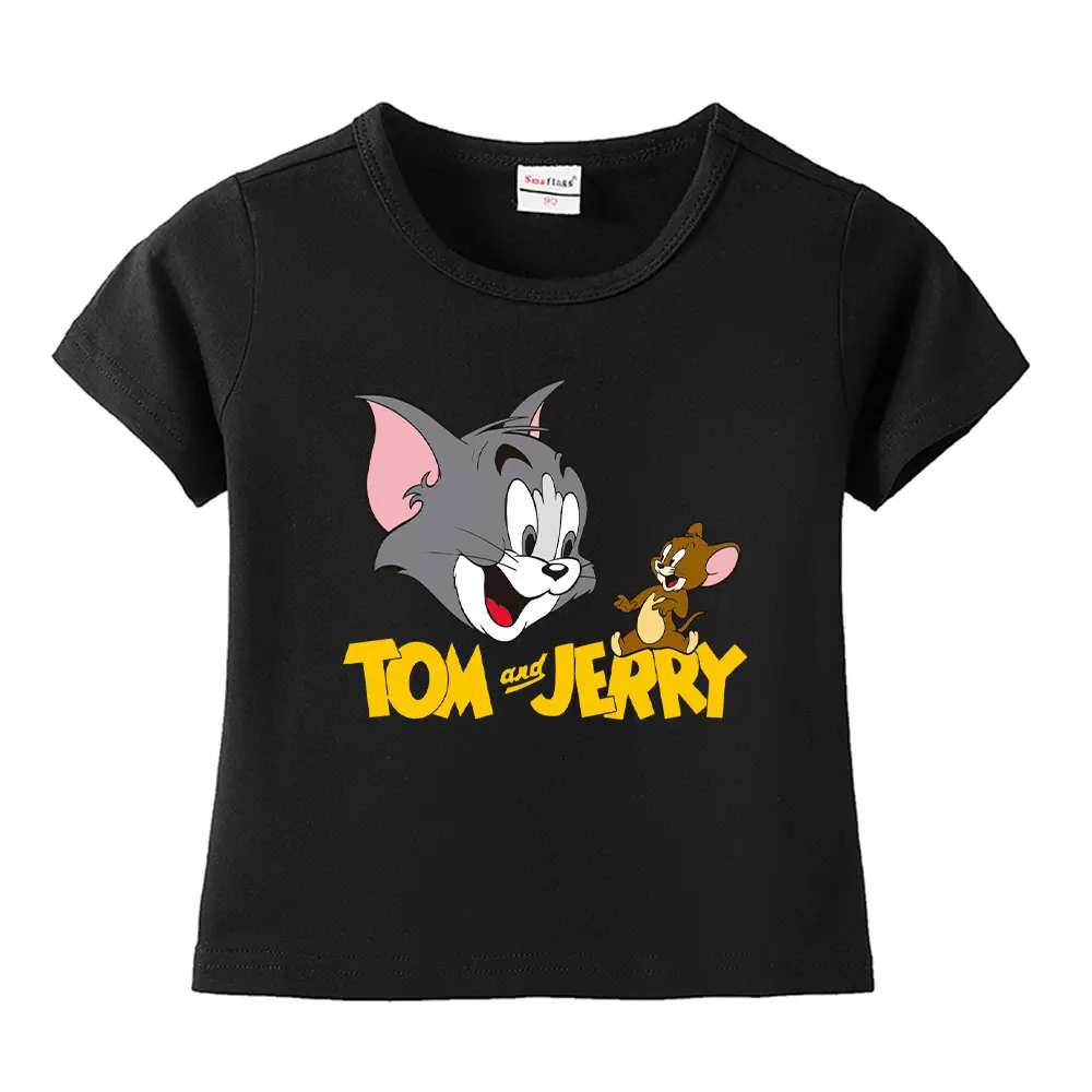 Tom and Jerry Pink Kids T-Shirt Short Sleeve Cotton