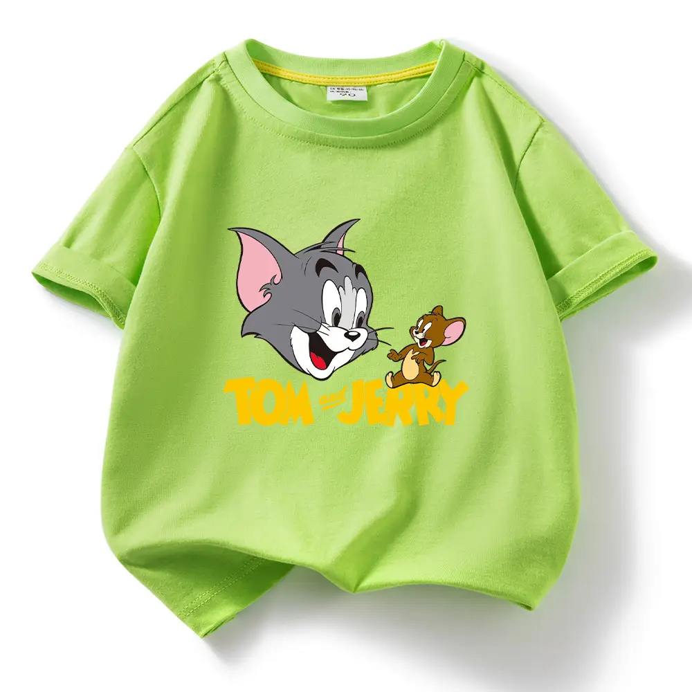 Tom and Jerry Pink Kids T-Shirt Short Sleeve Cotton