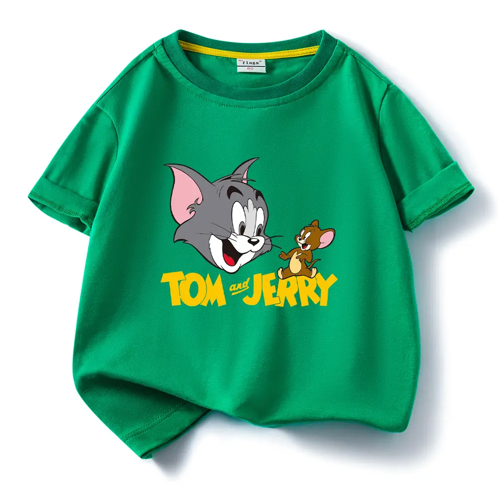 Tom and Jerry Pink Kids T-Shirt Short Sleeve Cotton
