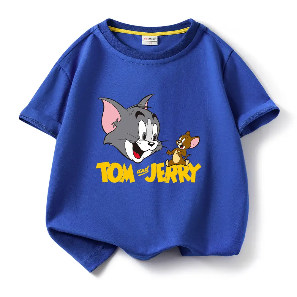 Tom and Jerry Pink Kids T-Shirt Short Sleeve Cotton