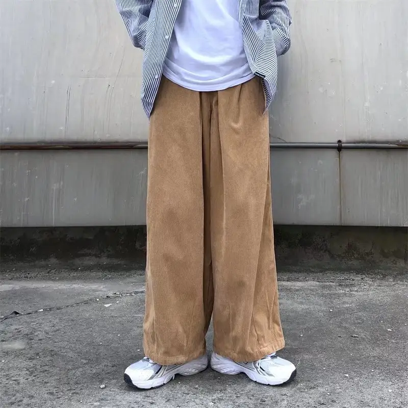 Korean Style Wide Leg Pants Khaki Loose Straight - Image 5