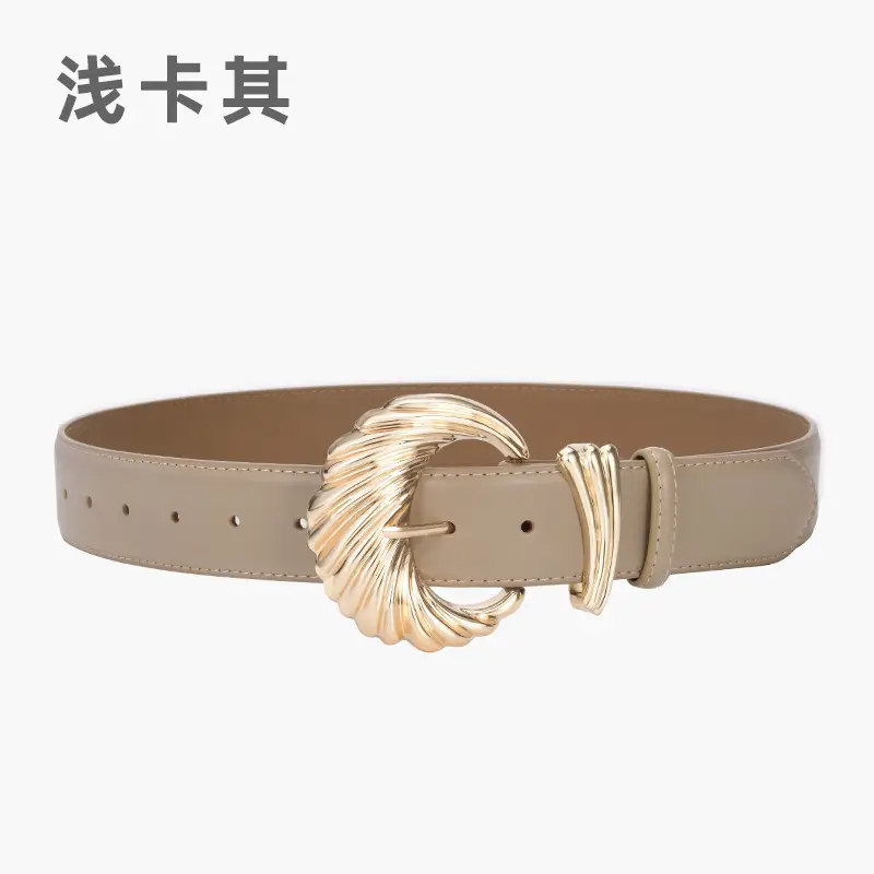 Women's Cowhide Wide Buckle Belt Black