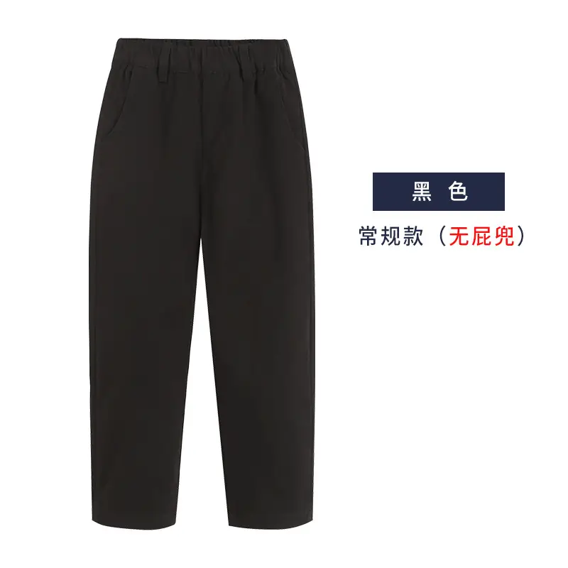 Boys Cotton Capri Pants Black Spring Autumn Middle Size - Image 3