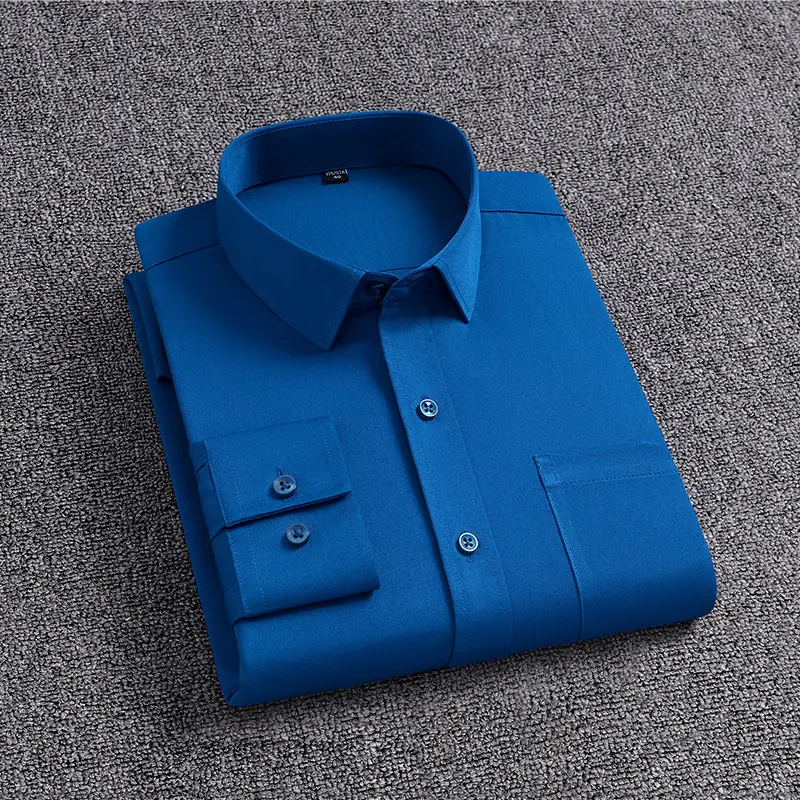 Blue Men's Long Sleeve Shirts for Spring Autumn - Image 13