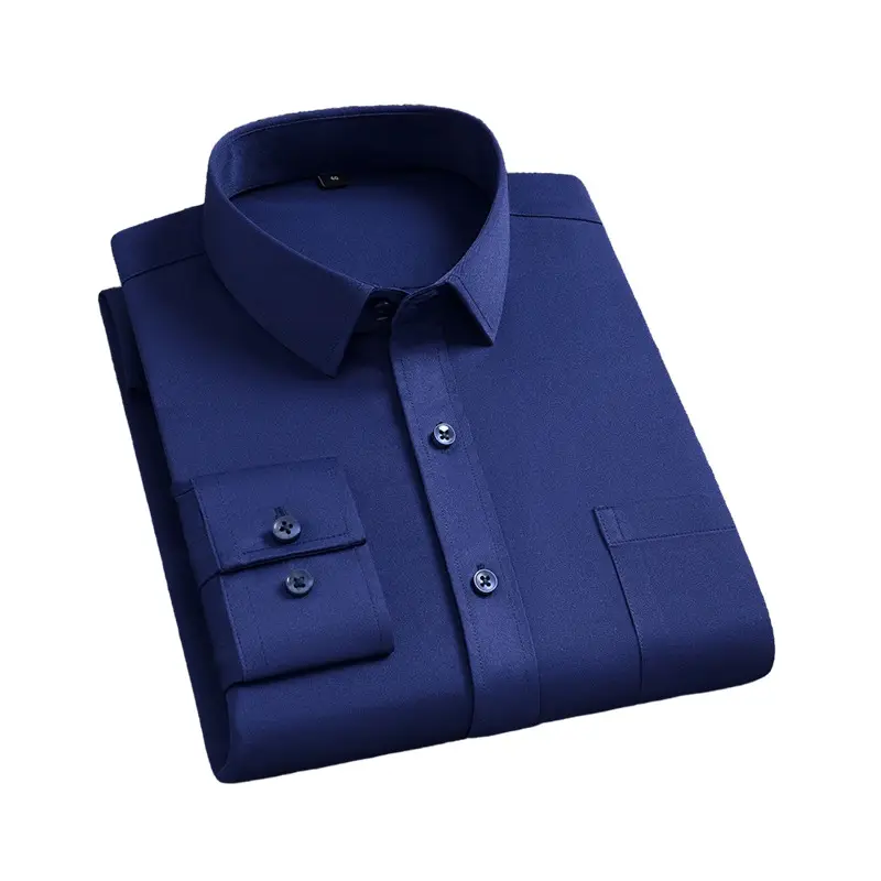 Blue Men's Long Sleeve Shirts for Spring Autumn - Image 15