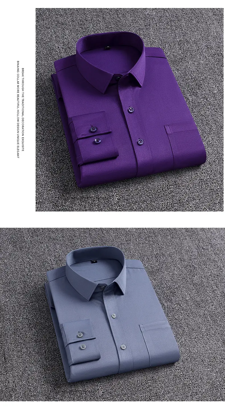 Blue Men's Long Sleeve Shirts for Spring Autumn — feature 10