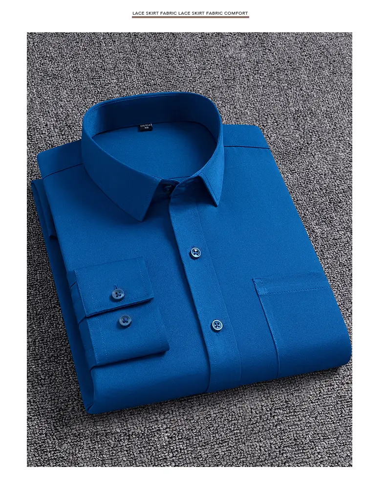 Blue Men's Long Sleeve Shirts for Spring Autumn — feature 9