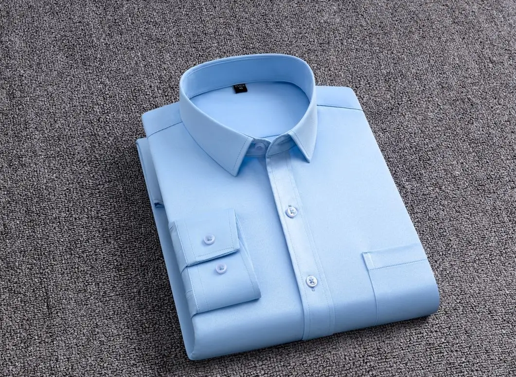 Blue Men's Long Sleeve Shirts for Spring Autumn - Image 10