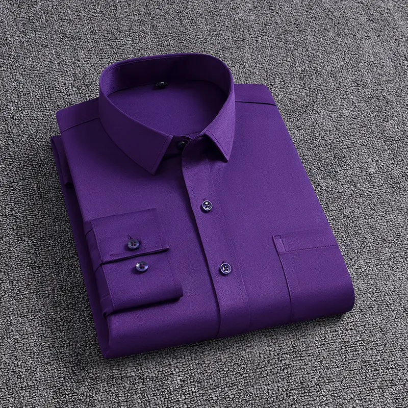 Blue Men's Long Sleeve Shirts for Spring Autumn - Image 3