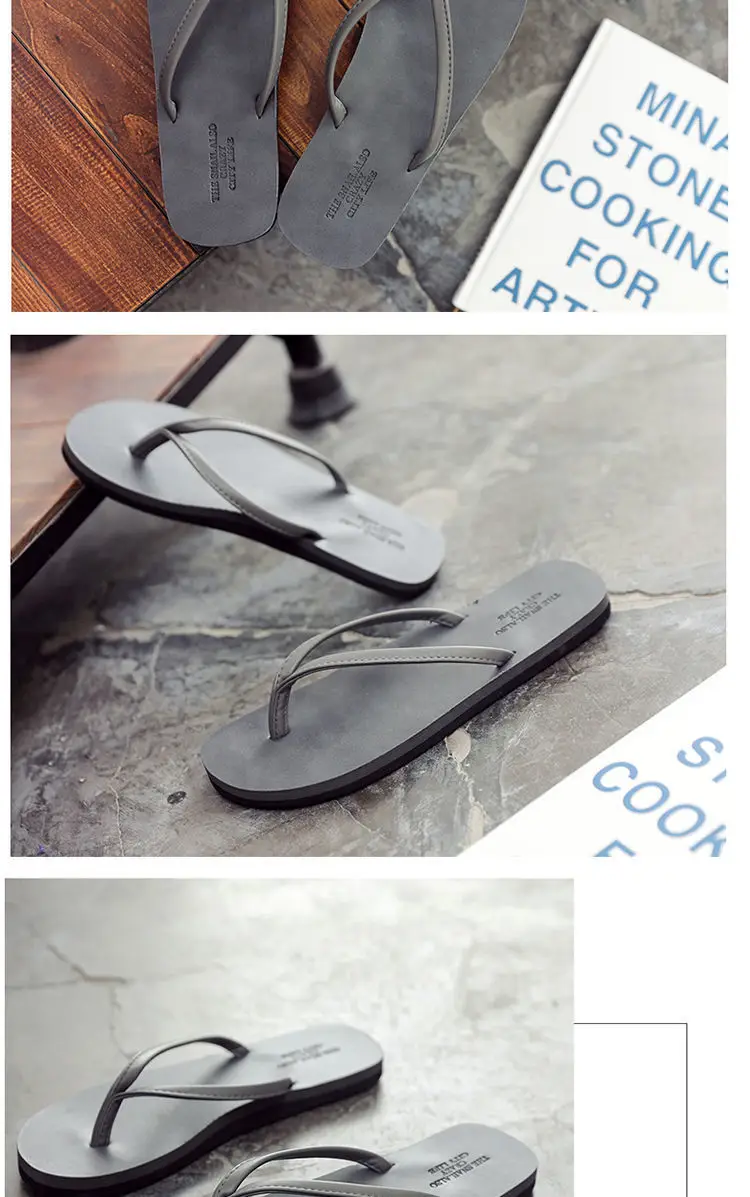 Men's Black Strap Flip Flops Summer Slipper — feature 12