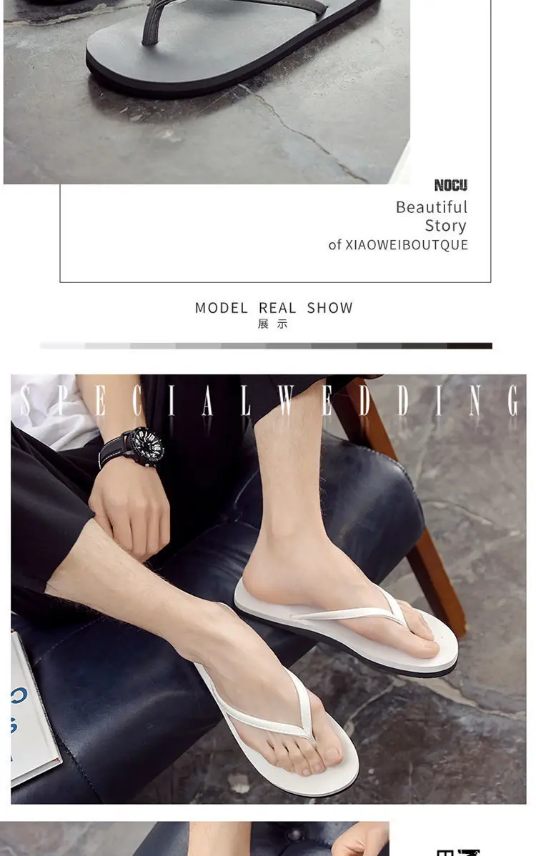 Men's Black Strap Flip Flops Summer Slipper — feature 13