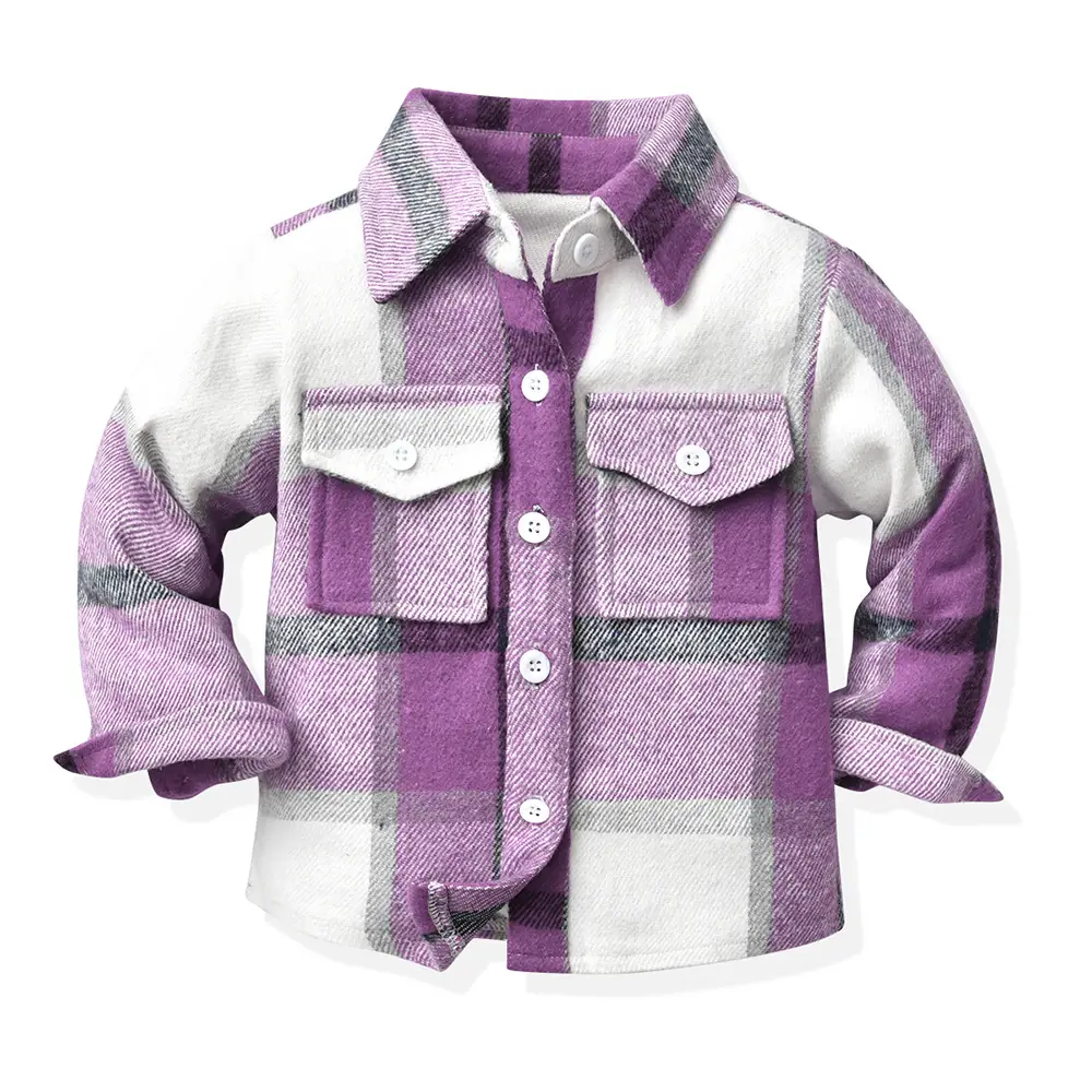 Men Plaid Flannel Shirt Single Button Red Green - Image 4