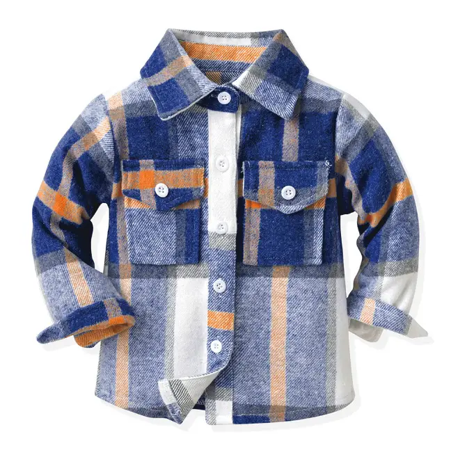 Men Plaid Flannel Shirt Single Button Red Green - Image 10