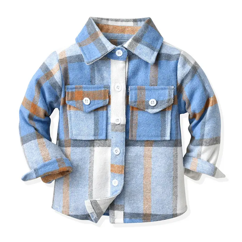 Men Plaid Flannel Shirt Single Button Red Green - Image 6