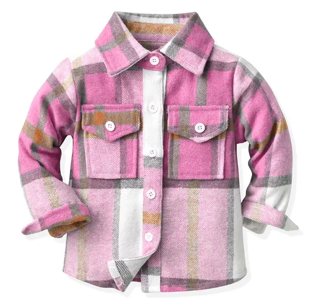 Men Plaid Flannel Shirt Single Button Red Green - Image 9