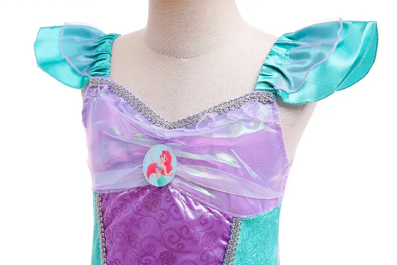 Girls Mermaid Skirt Dress Purple Teal Summer Party Wear — feature 6
