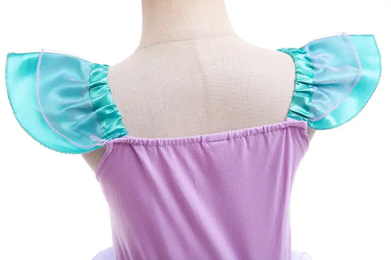 Girls Mermaid Skirt Dress Purple Teal Summer Party Wear — feature 7