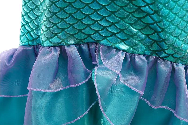 Girls Mermaid Skirt Dress Purple Teal Summer Party Wear — feature 9