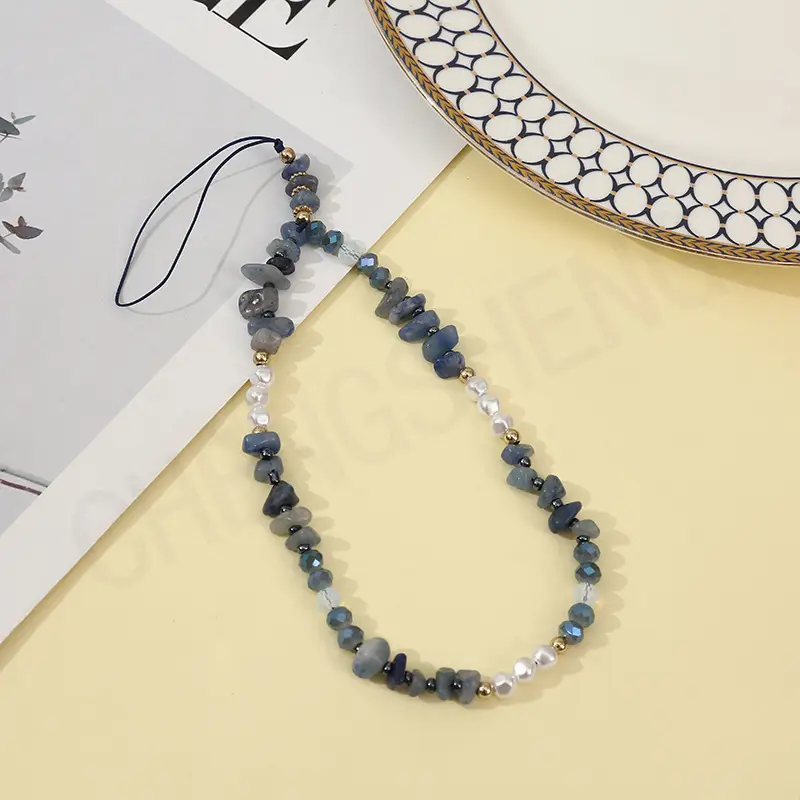 Natural Stone Mobile Phone Lanyard Bracelet Multi Color Wholesale - Image 3