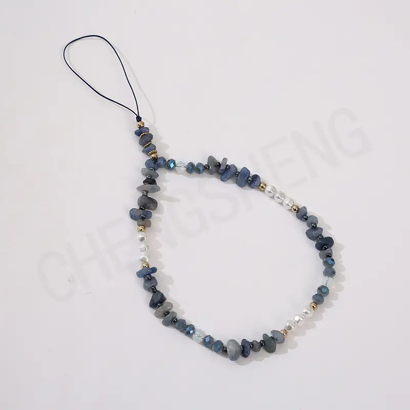 Natural Stone Mobile Phone Lanyard Bracelet Multi Color Wholesale - Image 6