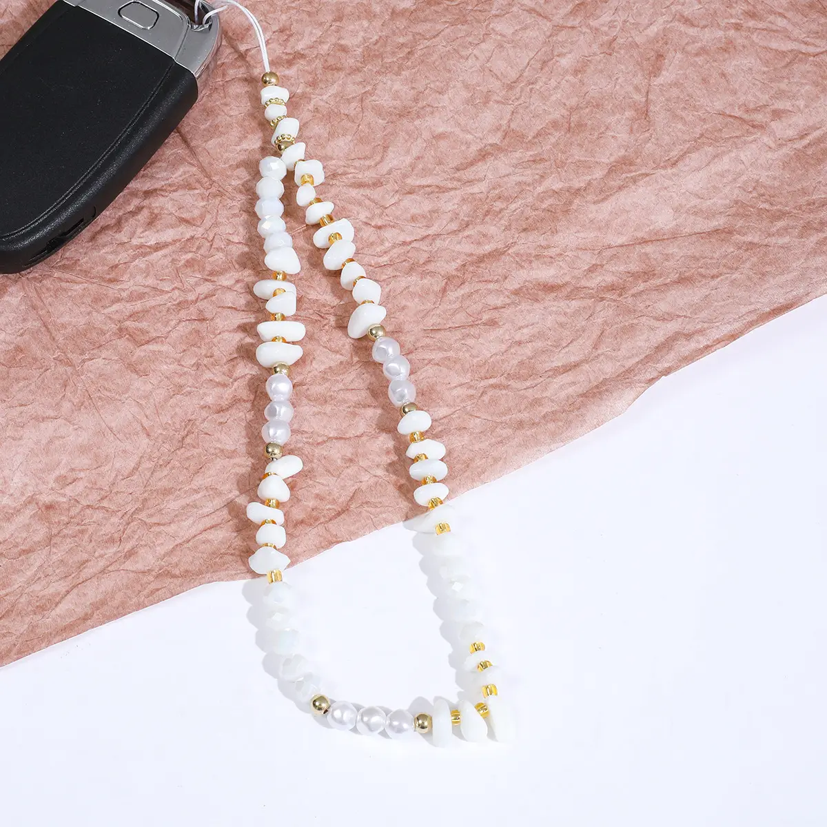 Natural Stone Mobile Phone Lanyard Bracelet Multi Color Wholesale - Image 4