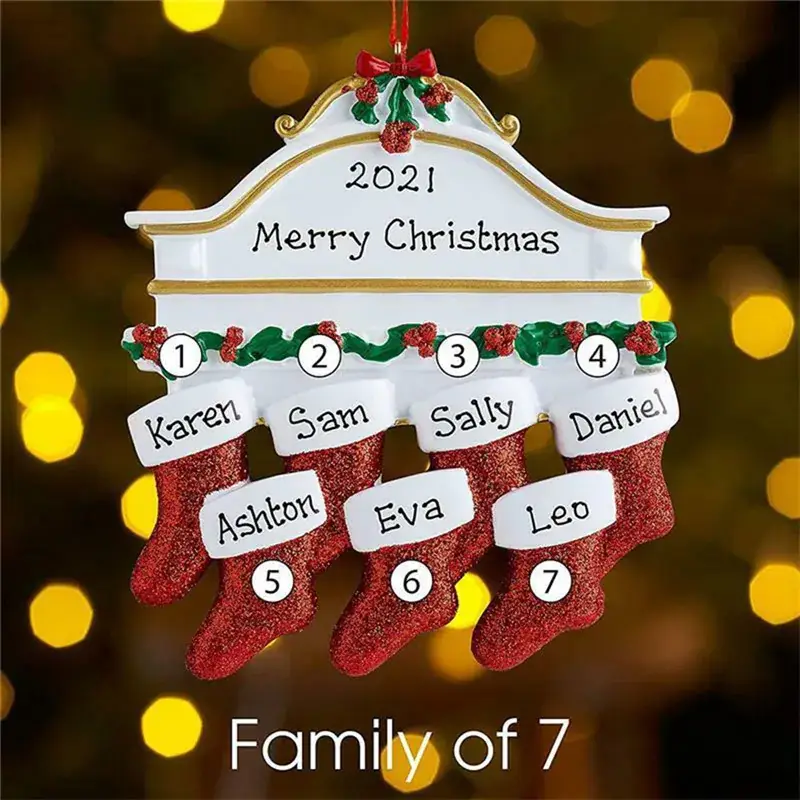 Christmas Socks with Nameplate and Resin Decor - Image 14