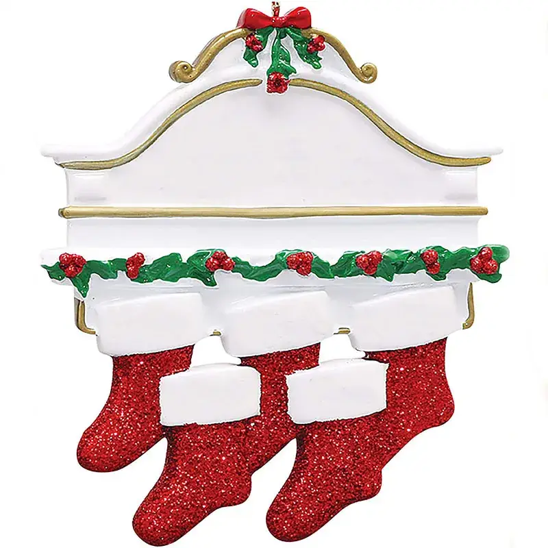 Christmas Socks with Nameplate and Resin Decor - Image 4
