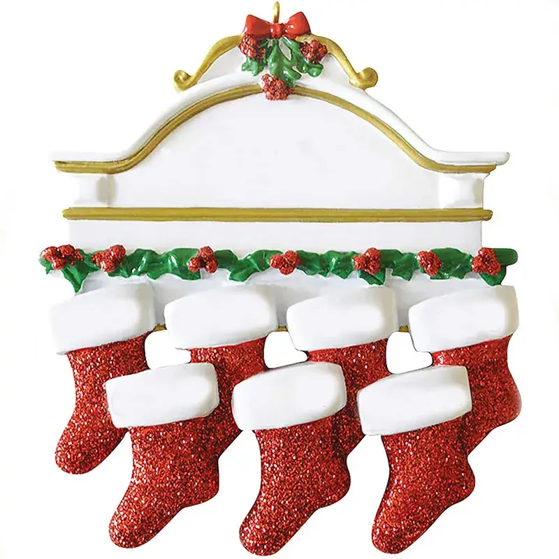 Christmas Socks with Nameplate and Resin Decor - Image 6