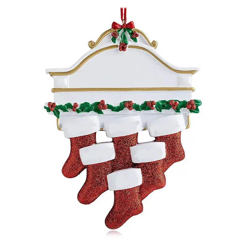 Christmas Socks with Nameplate and Resin Decor - Image 5