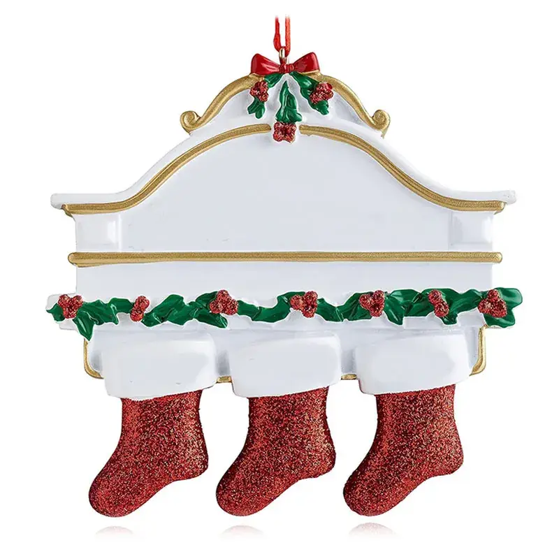 Christmas Socks with Nameplate and Resin Decor - Image 2