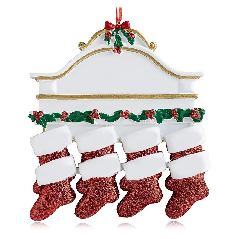 Christmas Socks with Nameplate and Resin Decor - Image 7