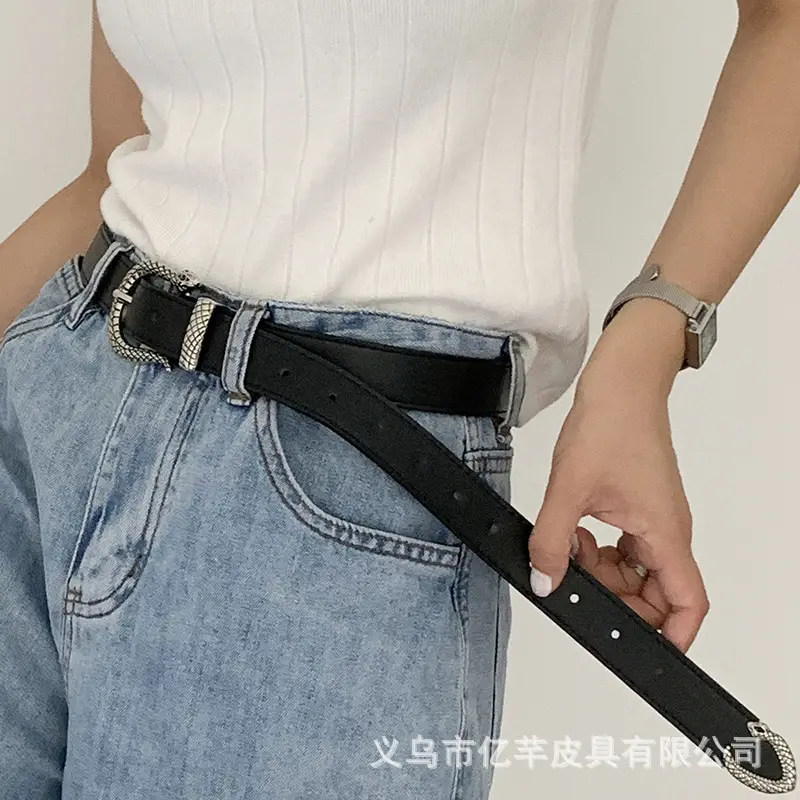 Black Snake Belt for Women Luxury Decorative Strap - Image 3