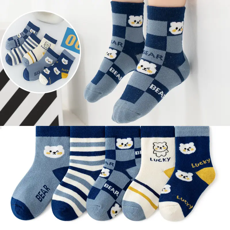 Children's Staff Socks Multi Color Cotton Tube Socks - Image 4
