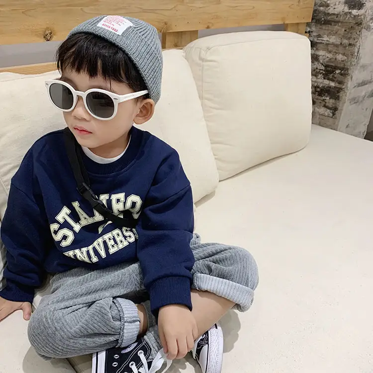 Cotton Letter Print Sweatshirt for Boys Winter Casual Set - Image 4