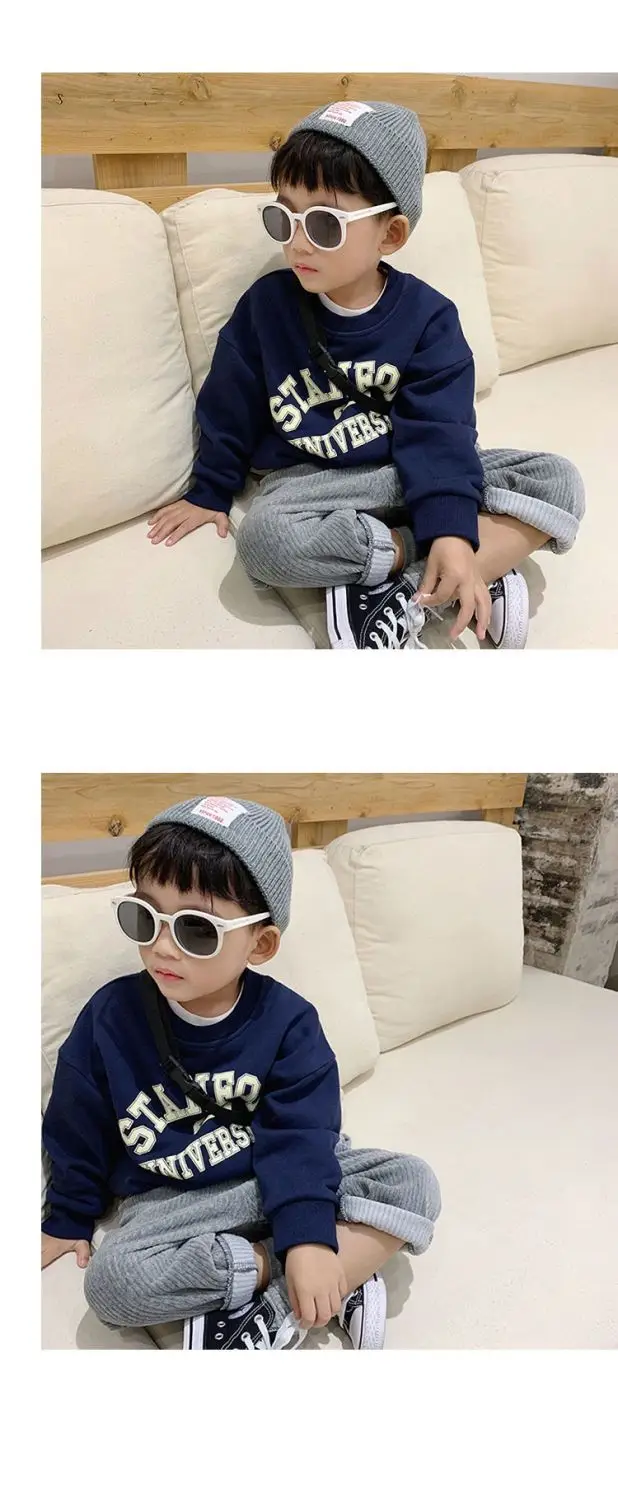 Cotton Letter Print Sweatshirt for Boys Winter Casual Set — feature 6