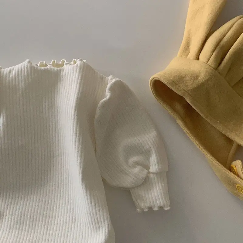 Korean Style Thickened Winter Baby Jumpsuit Solid Beige - Image 3