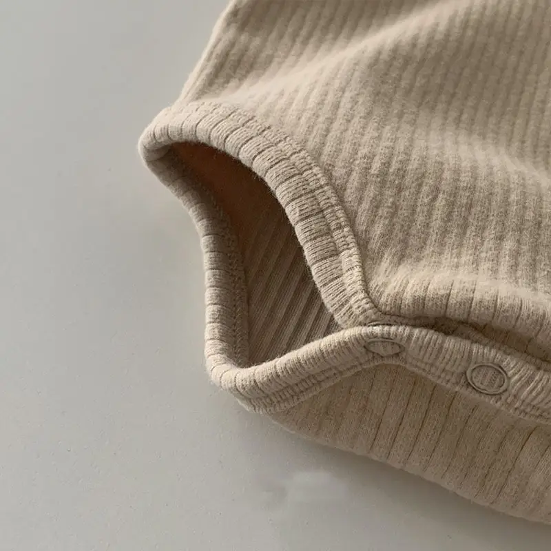 Korean Style Thickened Winter Baby Jumpsuit Solid Beige - Image 5