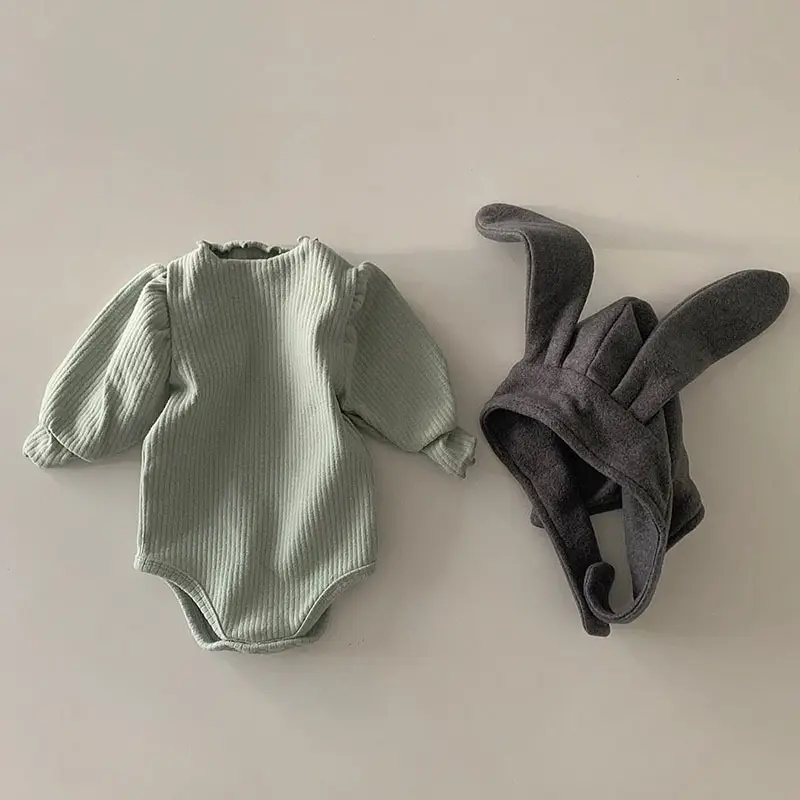 Korean Style Thickened Winter Baby Jumpsuit Solid Beige — feature 6