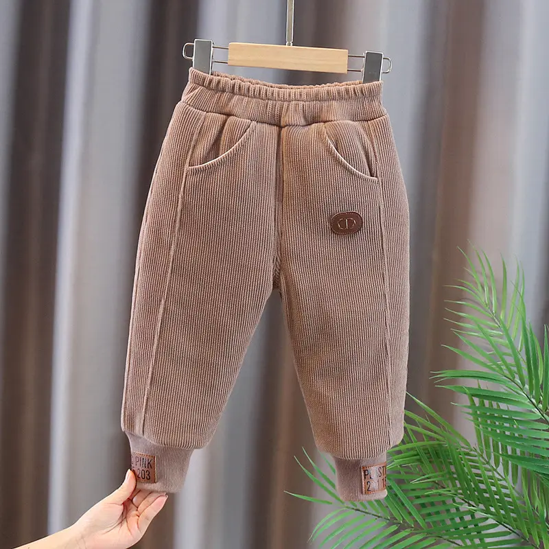 Winter Black Cotton Padded Kids Pants for Boys
