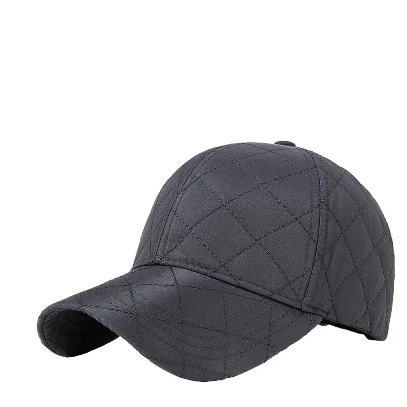 2025 Quilted Baseball Cap for Men Women Cold Warm Black