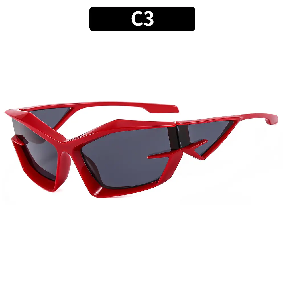 2023 Futuristic Sunglasses Orange C2 - Image 2