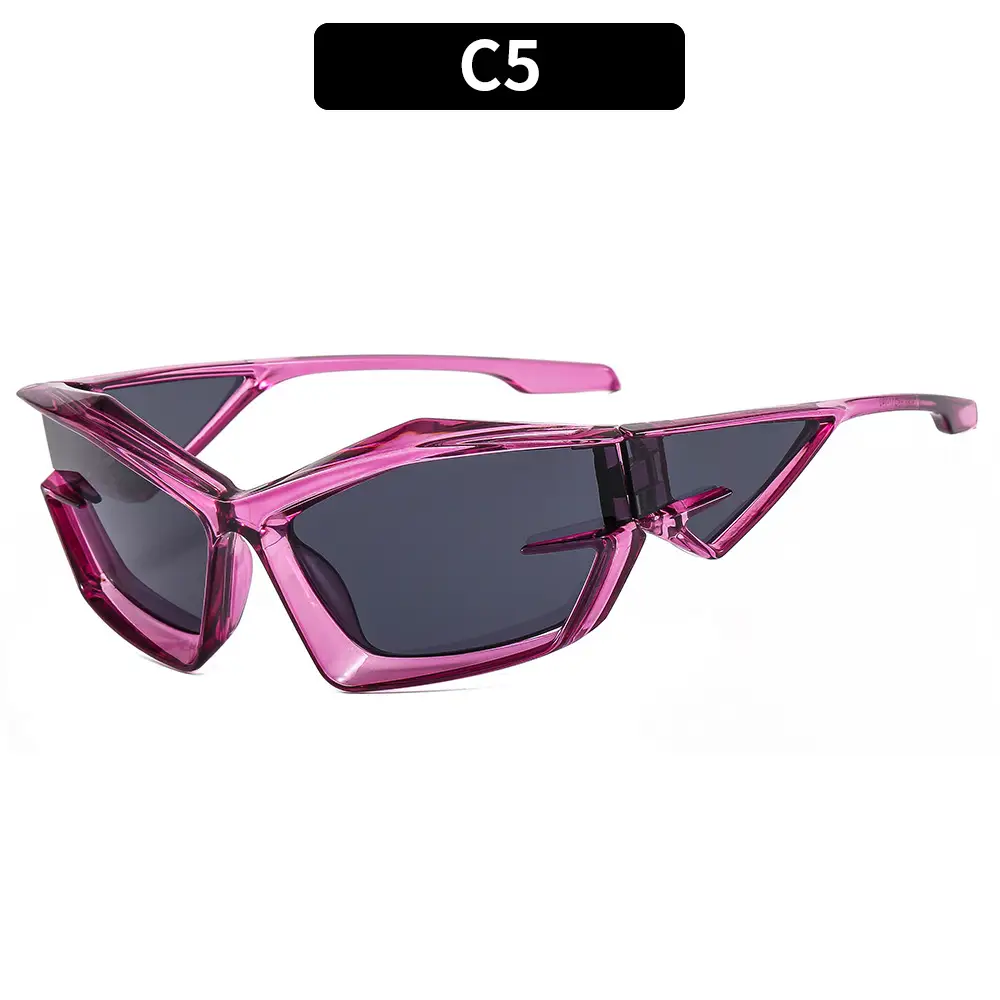 2023 Futuristic Sunglasses Orange C2 - Image 4