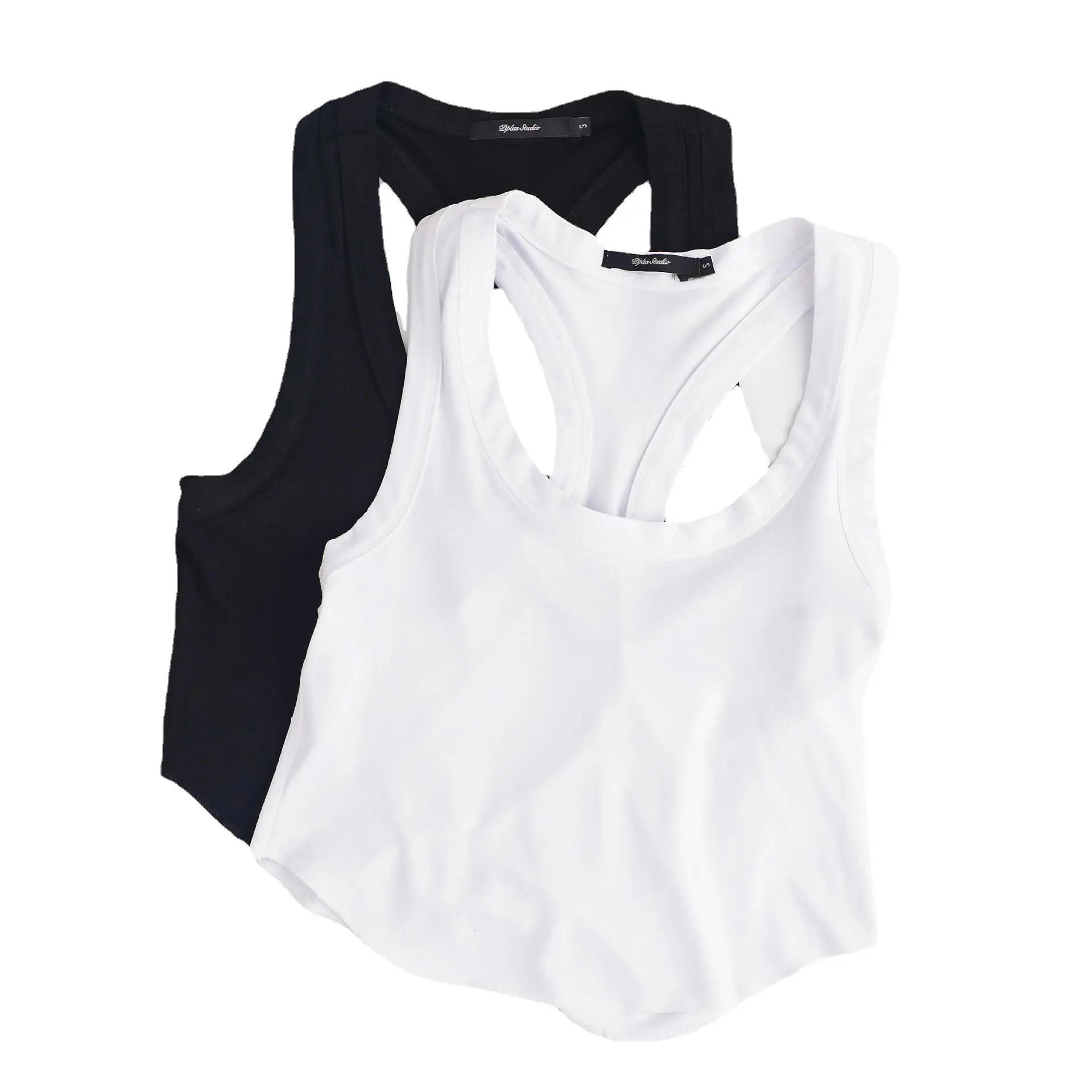 Black U-Neck Sleeveless Vest for Women Large